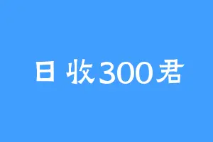 日收300君