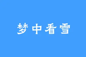 梦中看雪
