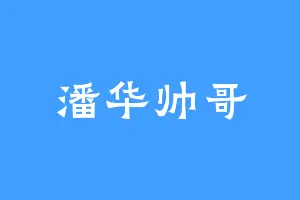 潘华帅哥