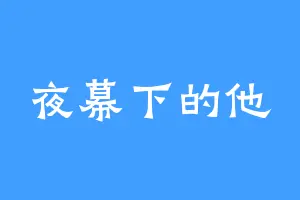夜幕下的他