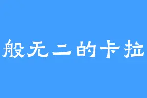 一般无二的卡拉米