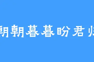 朝朝暮暮盼君归