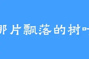 那片飘落的树叶