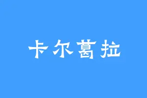 卡尔葛拉