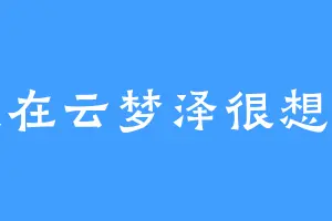 我在云梦泽很想你