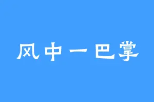 风中一巴掌