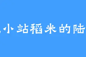 爱吃小站稻米的陆逸点