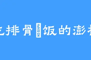 爱吃排骨焗饭的澎杨叶