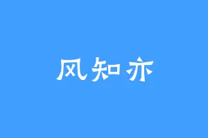 风知亦