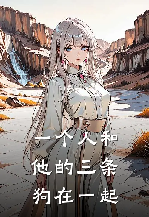 一个人和他的三条狗在一起