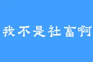 我不是社畜啊
