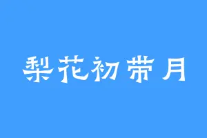 梨花初带月