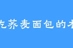 爱吃荞麦面包的木灵