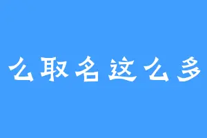 为什么取名这么多占用