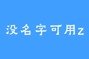 没名字可用z