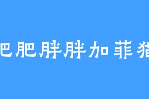 肥肥胖胖加菲猫