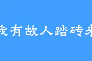 我有故人踏砖来