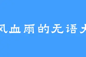 腥风血雨的无语大师