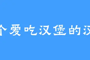 一个爱吃汉堡的汉堡