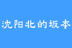 沈阳北的坂本
