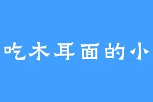爱吃木耳面的小本